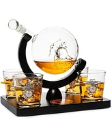 The Wine Savant U.s. Marine Globe Whiskey Decanter Set