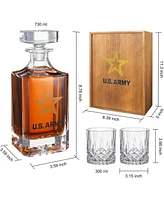 The Wine Savant Army Whiskey Decanter Gift Set