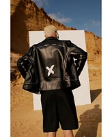 Pcfg Men's Leather Jacket Stud Rocks Details