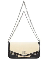 Lauren Ralph Lauren Straw & Leather Sawyer Bag
