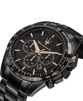 Maserati Men's Chronograph Black Metal Band Watch, 45mm