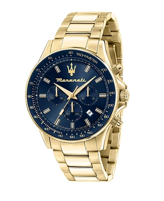 Maserati Men's Chronograph Gold Metal Band Watch, 44mm