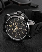 Maserati Men's Chronograph Black Silicone Watch