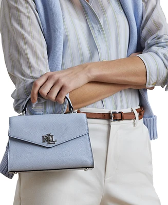 Lauren Ralph Farrah Textured Leather Satchel