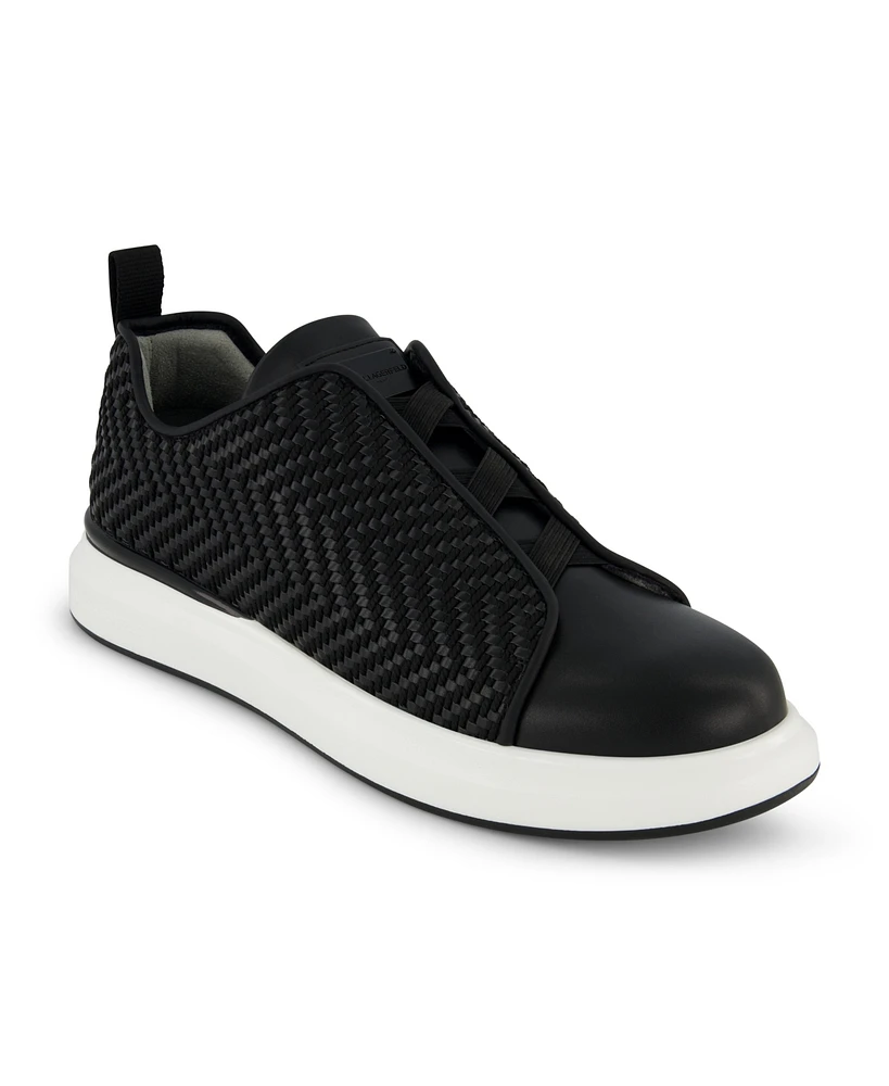 Karl Lagerfeld Paris Men's Front Crossed Slip On Sneakers