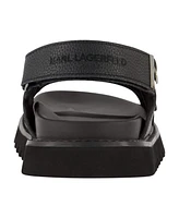 Karl Lagerfeld Paris Men's Tumbled Leather Fisherman Sandal