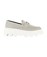 Karl Lagerfeld Paris Men's White Label Suede Kl Bit Moccasin Loafers