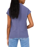 Sam & Jess Women's Solid-Color Wrap-Front Top