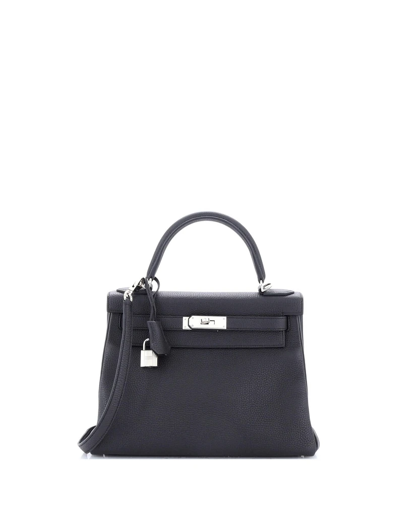 Pre-Owned HERMES Kelly Handbag Togo with Palladium Hardware