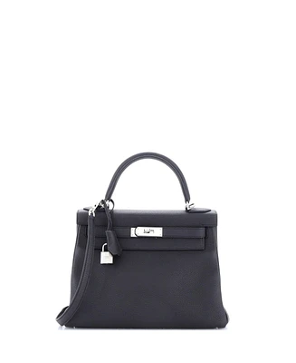 Pre-Owned HERMES Kelly Handbag Togo with Palladium Hardware