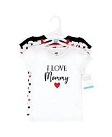 Hudson Baby Girls Short Sleeve T-Shirts Mommy Red Black, 18-24 Months