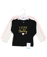 Hudson Baby Girls Long Sleeve T-Shirts Daddy, 18-24 Months