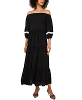 Sam & Jess Women's Lace-Trim Off-The-Shoulder Top