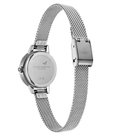 Olivia Burton Women's Mini Classic Silver Tone Stainless Steel Mesh Bracelet Watch, 23mm