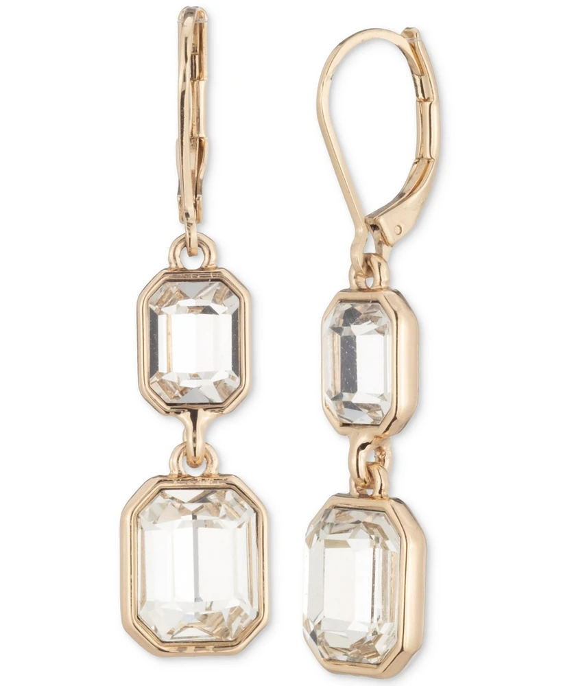 Lauren Ralph Lauren Gold-Tone Crystal Double Drop Earrings