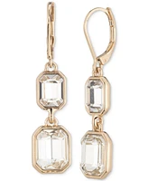 Lauren Ralph Lauren Gold-Tone Crystal Double Drop Earrings