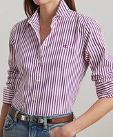 Lauren Ralph Women's Classic-Fit Striped Broadcloth Shirt
