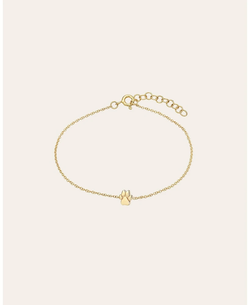 14k Gold Tiny Paw Bracelet