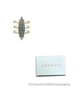 Adornia Fine Labradorite Marquis Ring 14k gold vermeil