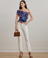 Lauren Ralph Women's Print Stretch Jersey One-Shoulder Top