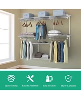 Adjustable Wall Mounted Closet Rack System with Shelf