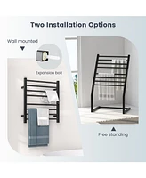 8 Bars Freestanding Wall Mounted Towel Warmer Rack with Led Display