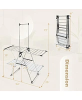 Large Foldable Clothes Drying Rack with Tall Hanging Bar