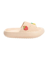 Bebe Little and Big Girls Fun Stylish Platform with Logo Charms Slides