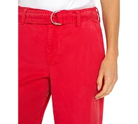 Liverpool Los Angeles Petite Cropped Belted Wide-Leg Pants