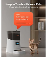 6L Automatic Cat Feeder, WiFi Automatic Dog Feeder with App Control for Remote Feeding, Automatic Cat Food Dispenser with Low Food Sensor and Voice Re