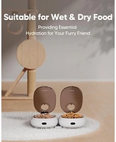 Automatic Cat Feeder,48-Hour Timer Cat Bowl with Ice Gel Pack Refrigeration Function,Perfect for Puppies and Kittens in Yogurt,Can,and Wet Food Feedin