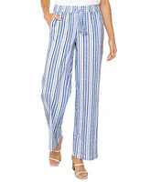 Liverpool Los Angeles Petite Striped Drawstring-Waist Pants