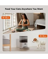 Automatic Cat Feeder Timed Cat Feeders with 180-Day Battery Life,Cat Food Dispenser for Dry Food Fresh,1-6 Meals Per Day,Auto Pet Feeder for Cat&Dog,W