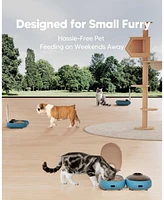 Automatic Cat Feeder,48-Hour Timer Cat Bowl with Ice Gel Pack Refrigeration Function,Perfect for Puppies and Kittens in Yogurt,Can,and Wet Food Feedin
