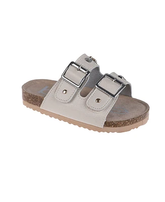 Bebe Little Girls Footbed with Stay Put Straps and Multi Charms Sandals