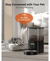 Automatic Cat Feeder-Timed Cat Feeders with 180-Day Battery Life,Cat Food Dispenser for Dry Food Fresh,1-6 Meals Per Day,Auto Pet Feeder for Cat&Dog