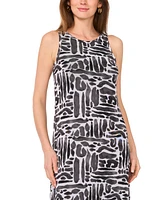Vince Camuto Women's Printed Mesh Sleeveless Maxi Dress