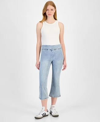 Dkny Jeans Petite High-Rise Cropped Flared-Leg Pull-On