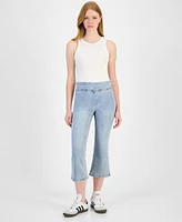 Dkny Jeans Petite High-Rise Cropped Flared-Leg Pull-On