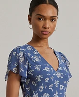 Lauren Ralph Women's Floral Georgette Drop-Waist Dress