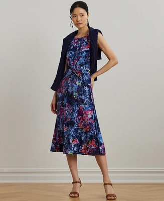 Lauren Ralph Women's Print Twist-Front Jersey Dress
