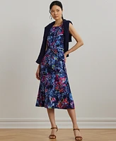 Lauren Ralph Women's Print Twist-Front Jersey Dress