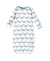 Hudson Baby Baby Boys Hudson Cotton Gowns, Whales Anchor, Preemie/Newborn