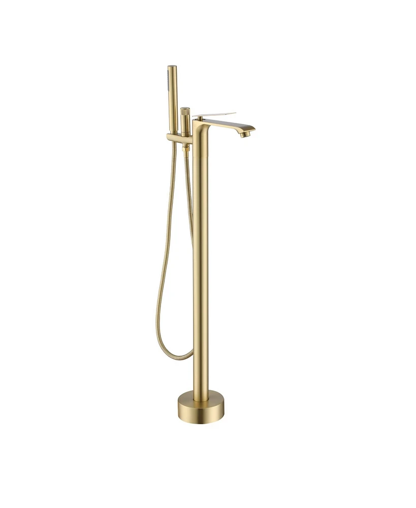 Freestanding Bathtub Faucet with Hand Shower - Sleek Design, Anti-Scald, and Corrosion-Resistant
