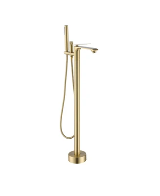 Freestanding Bathtub Faucet with Hand Shower - Sleek Design, Anti-Scald, and Corrosion-Resistant
