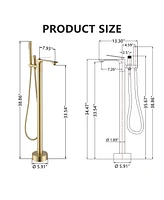 Freestanding Bathtub Faucet with Hand Shower - Sleek Design, Anti-Scald, and Corrosion-Resistant