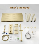 Casainc Ceiling-Mounted Thermostatic Shower System With Body Jets Handheld
