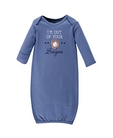 Hudson Baby Baby Boys Hudson Cotton Gowns, Baseball, Preemie/Newborn