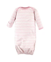 Luvable Friends Baby Girls Cotton Gowns, Tiara, Preemie/Newborn