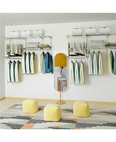 Custom Closet Organizer Kit 3 to 5 Feet Wall-Mounted Closet System with Hang Rod